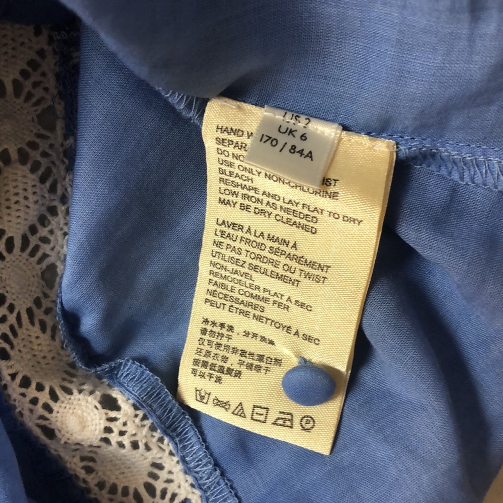 Anthropologie blue top Size 2 - Picture 9 of 10